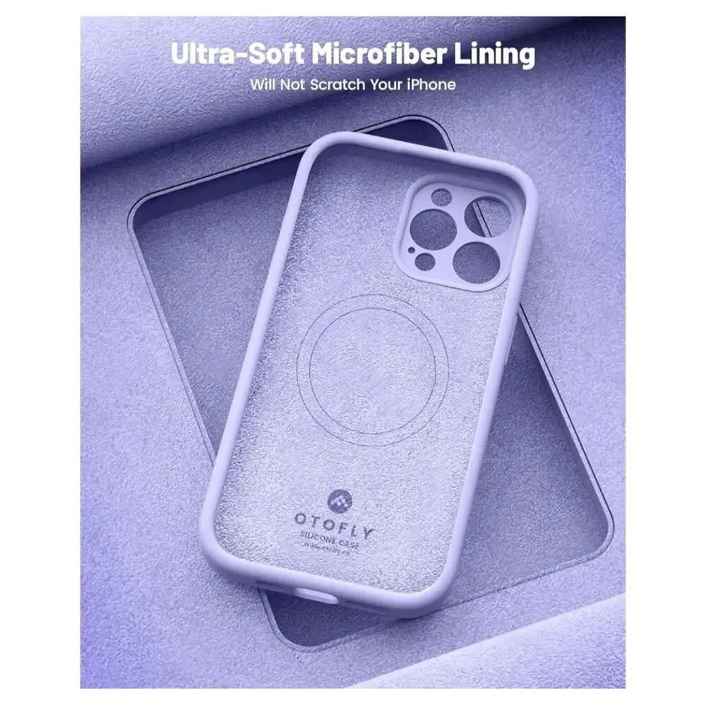Light Purple iPhone 15 Pro Case Silicone, Magsafe, Shockproof, 2screen protector